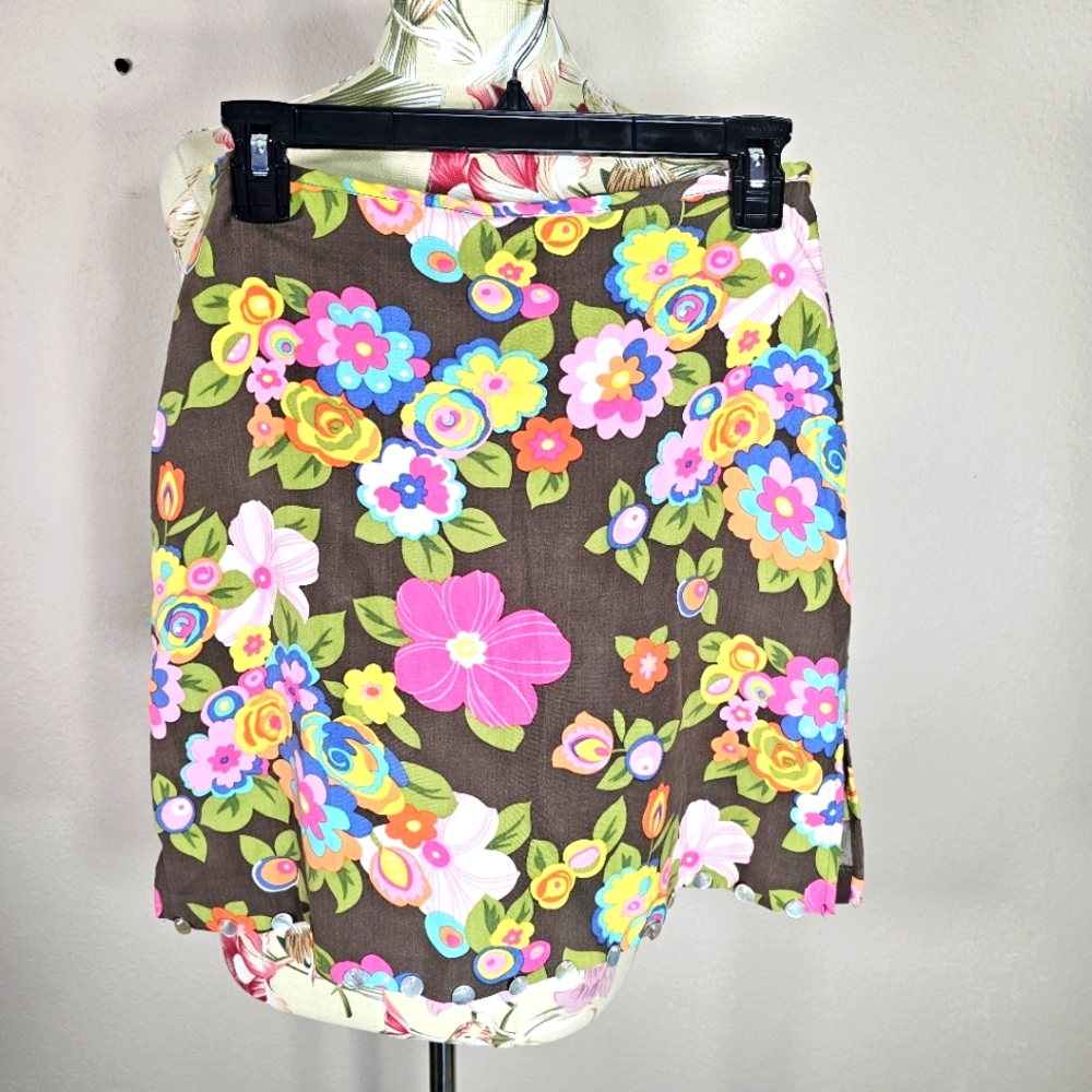 Nwt Vintage Bamboo Traders Silk Floral Skort
